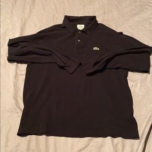 Lacoste size 5 black long sleeve polo shirt